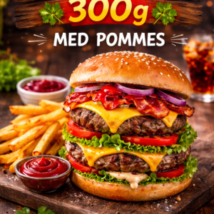 3. HAMBURGER 300 GRAM MED POMMES