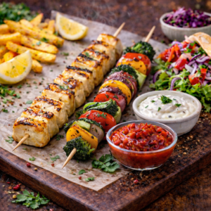 16. HALLOUMI & VEGETARISKSPETT